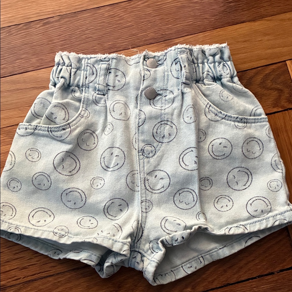 Zara Light Blue Smiley Kids Shorts